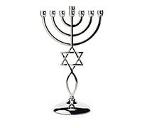 Ananadashop Bougeoir décoratif en forme d'étoile de David - 7 branches - Symbole juif israélien - Menorah
