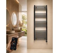 anapont Radiateur de salle de bain électrique ANA-TIME WiFi 1475 h x 600 l avec contrôle de la température ambiante, radiateur sèche-serviettes, fonction minuterie, chauffage de salle de bain