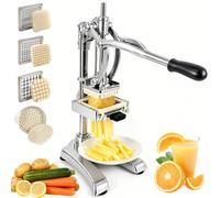 Anatole 2 in 1 Coupe-Frites Professionnel & Presse-Agrumes Manuel | 1 Filtre à Jus, 6mm/9mm/13mm Lame en Acier Inox, Extracteur de Jus, Machine a Frite, pour Carotte Citron Orange Légumes Fruit
