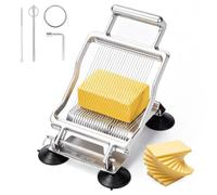 Anatole Coupe Fromage Professionnel en Acier Inox avec 0,5cm Plaque | Trancheuse Fromage Manuel, Plaque Amovible, Fil Remplaçable, Tranchage& Bandes& Cubes pour Beurre, pour Restaurant Maison