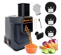 Anatole Coupe Légumes en Cubes Électrique Professionnel avec 3 Lames | 9/12/16mm Lames en Acier Inox, pour Pomme de Terre Carotte Oignon Concombre Fruits, pour Restaurant Hôtel Maison, 100W 220V