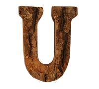 Anawakia Lettres en Bois A B C D E F G H I J K L M N O P Q R S T U V W X Y Z Vintage Écorce de Bois Massif Bois Numéro Chiffres & 0 1 2 3 4 5 6 7 8 9 Décoration Rétro DIY (U)