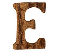 Anawakia Lettres en Bois A B C D E F G H I J K L M N O P Q R S T U V W X Y Z Vintage Écorce de Bois Massif Bois Numéro Chiffres & 0 1 2 3 4 5 6 7 8 9 Décoration Rétro DIY (E)