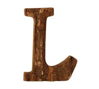 Anawakia Lettres en Bois A B C D E F G H I J K L M N O P Q R S T U V W X Y Z Vintage Écorce de Bois Massif Bois Numéro Chiffres & 0 1 2 3 4 5 6 7 8 9 Décoration Rétro DIY (L)