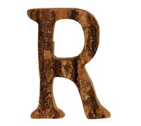 Anawakia Lettres en Bois A B C D E F G H I J K L M N O P Q R S T U V W X Y Z Vintage Écorce de Bois Massif Bois Numéro Chiffres & 0 1 2 3 4 5 6 7 8 9 Décoration Rétro DIY (R)