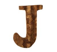 Anawakia Lettres en Bois A B C D E F G H I J K L M N O P Q R S T U V W X Y Z Vintage Écorce de Bois Massif Bois Numéro Chiffres & 0 1 2 3 4 5 6 7 8 9 Décoration Rétro DIY (J)