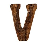 Anawakia Lettres en Bois A B C D E F G H I J K L M N O P Q R S T U V W X Y Z Vintage Écorce de Bois Massif Bois Numéro Chiffres & 0 1 2 3 4 5 6 7 8 9 Décoration Rétro DIY (V)