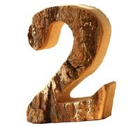 Anawakia Lettres en Bois A B C D E F G H I J K L M N O P Q R S T U V W X Y Z Vintage Écorce de Bois Massif Bois Numéro Chiffres & 0 1 2 3 4 5 6 7 8 9 Décoration Rétro DIY (2)