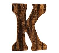 Anawakia Lettres en Bois A B C D E F G H I J K L M N O P Q R S T U V W X Y Z Vintage Écorce de Bois Massif Bois Numéro Chiffres & 0 1 2 3 4 5 6 7 8 9 Décoration Rétro DIY (K)
