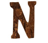 Anawakia Lettres en Bois A B C D E F G H I J K L M N O P Q R S T U V W X Y Z Vintage Écorce de Bois Massif Bois Numéro Chiffres & 0 1 2 3 4 5 6 7 8 9 Décoration Rétro DIY (N)