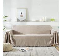 ANAZOZ Couverture Plaid Canapé, 180x150CM, Convient à 1 Place, Couleur Unie à Franges, Kaki, Housse de Canapé Chenille, Anti Griffe de Chat