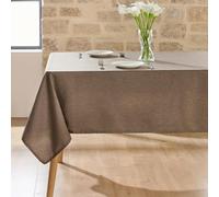 ANAZOZ Nappe Rectangulaire 140x180CM Aspect Lin Marron Foncé Moderne