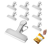 ANBEEISS 8 Pcs Pince Sachet Alimentaire, 78 mm, Argentées | Clip Pince Fermeture Sachet Alimentaire en Acier Inoxydabl, pour Sacs de Congélation Snack Cuisine Bureau Maison