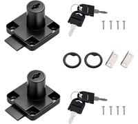ANBOO 2PCS Serrure Boite Aux Lettres, Serrure de Tiroir de Bureau avec ccessoires, à Cylindre avec Clés à Came en Alliage de Zinc pour Fermer des Placards (Noir)