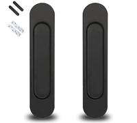 ANBOO Poignée De Porte Coulissante 2pcs 14,8 CM, Poignée Poignee De Baie Vitree Coulissante Auto-Adhésive, Interieur Extérieure Noire, Convient Pour Armoires, Fenêtres,Portes Coulissantes