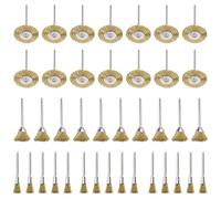 ANBOWEI Brosse Metallique pour Dremel Rotatifs Outils Accessoires 45pcs | Mini Brosse Métallique en Laiton pour Perceuse, 3 Formes avec Tige 3mm pour Polissage Dérouillage Nettoyage Ponçage