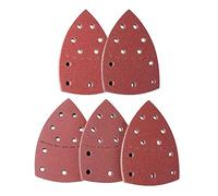 ANBOWEI Papier Abrasif pour Ponceuse Triangulaire 50 Feuilles Abrasives | 105x152mm Papier de Verre Triangles pour Ponceuse Mouse Delta 40/80/120/180/240 Grain - 11 Trous