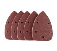 ANBOWEI Papier Abrasif pour Ponceuse Triangulaire, 50pcs Papier a Poncer Triangle 140x90mm, Feuilles Abrasives Crochet et Boucle 5 Trous, 40/60/80/120/240 Grain