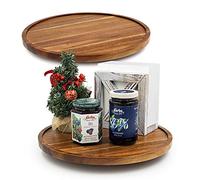 ANBOXIT Lazy Susan Plateau Tournant Bois, 30,5 cm Plateau Tournant Epices, Plaque Tournante en Bois d’Acacia Cuisine (Paquet de 2)