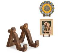 ANBOXIT Support Assiette Decorative en Bois - 10,2 cm, Porte Assiette | Porte Assiette de Table, Presentoir Cadre Photo, Petit Chevale - 1 Pièce