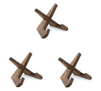 ANBOXIT Support Assiette Decorative, Porte Assiette, Support Bois - 12cm | 3 Pièces Presentoir Livre Cadre Photo de Table, Mini Chevalet