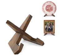 ANBOXIT Support Assiette Decorative, Porte Assiette, Support Bois - 12cm | Presentoir Livre Cadre Photo de Table, Mini Chevalet - 1 Pièce