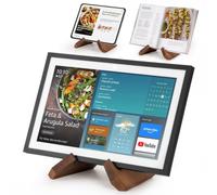 ANBOXIT Support en bois massif pour Echo Show 15, Echo Show 21, support de livre de cuisine pour la cuisine, porte-livre de cuisine en bois