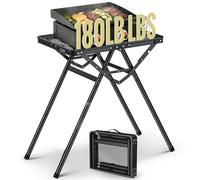 Anbte Table de Barbecue Pliable 60x40cm avec 3 Hauteur Réglable, Noir | Hauteur 24.5/47.7/71 cm, Supporte 82 kg, Ultra-Légère, Plateau en Maille Métallique, pour Jardin BBQ et Pique-Nique