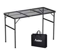 Anbte Table de Barbecue Pliable Plateau Maille Aluminium Léger et Portable | Table de Pliante 150 x 55 cm, avec 2 Hauteurs Réglables, Grande Table de Barbecue pour Jardin, Terrasse, Pique-Nique, BBQ