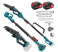 Anbull 2-en-1 8" Elagueuse Sur Perche Electrique - Portée de travail 4,8 m | Tronçonneuse télescopique & mini tronçonneuse, 1200W Moteur Brushless, 2×4000 mAh batteries, idéale pour arbres et branches