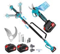 Anbull 2-en-1 Secateur Electrique Sans Fil Télescopique Coupe 40mm | Coupe branche telescopique avec Hauteur de Travail jusqu'à 4,6 m, 2x 4Ah Batteries, Compatible Makita 18V, Écran LCD