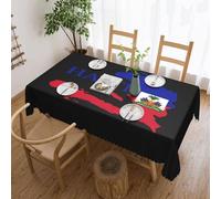 Anceky Nappe avec Drapeau et Carte d'Haïti pour Salle à Manger, Cuisine, décorations de fête d'anniversaire pour Table à Manger, Buffet, fêtes, Patio, Camping, 54" x 72"
