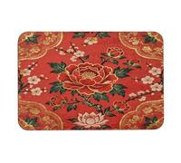 Anceky Tapis de Bain antidérapant Red Peony Plum Art, Tapis de Sol en diatomées 61 x 41 cm
