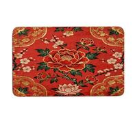 Anceky Tapis de Bain antidérapant Red Peony Plum Art, Tapis de Sol en diatomées 81 x 51 cm