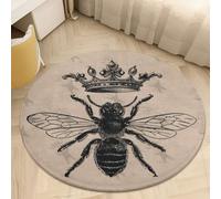 Anceky Tapis d'intérieur en Velours Corail Ultra Doux et antidérapant Queen Bee with Crown, Tapis de Sol en Flanelle Courte pour Salon, Chambre et Salle à Manger.