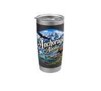Anchorage Alaska USA, aigles saumon, orignal Gobelet isotherme en acier inoxydable double paroi