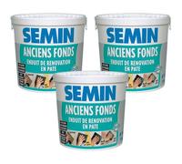 Anciens Fonds - Enduit de Rénovation pour Supports Irréguliers Semin - Intérieur/Extérieur - Seau de 15 kg (lot de 3)