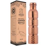 ANCIENTIMPEX Gourde en cuivre martelé pur - 1000ml (33.81 FL Oz) | Design sans couture, bouteille ayurvédique anti-fuite pour détox, immunité et hydratation quotidienne