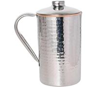 ANCIENTIMPEX Pichet en cuivre martelé et Acier Inoxydable | Pichet extérieur en Acier Inoxydable et intérieur en cuivre pour des bienfaits ayurvédiques sur la santé (1,5 Litre)