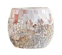 ANCLLO Centre de bougeoir, photophore en verre mosaïque pour décoration d'intérieur, table, décorations de fête, cadeaux faits à la main pour cheveux, vase pour plantes en pot bol
