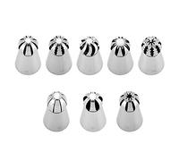 ANCLLO embouts de tuyauterie russes, 8 pièces buses de tuyauterie de glaçage conseils fleur gâteau Cupcake décoration en acier inoxydable sphère boule conseils fournitures de cuisson