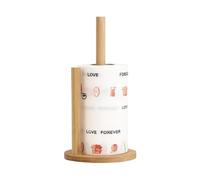 ANCLLO Porte-Rouleau de Papier Essuie-Tout, Tour de Papier en Bois avec Tapis Antidérapant, Porte-Rouleau de Serviettes en Papier Circulaire pour la Couture (11,02 X 5,7 Pouces)