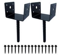 Ancrage de clôture en forme de U pour base de poteau de 4 x 4, support de | Piquet en métal pour base de poteau de 10,2 x 10,2 cm, support de poteau d'ancrage en forme de U, support de poteau en bois