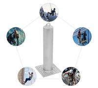 Ancrage de toit - Poteau de protection antichute - Pour béton - Poteau de 30,5 cm - Charge de rupture : 2 268 kg - Charge admissible : 59 à 190 kg - Avec vis - Argent