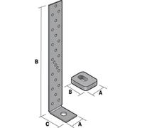 Ancrage pour montant d'ossature SIMPSON - A40xB290xC50 mm - AH29050/2-FR