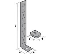 Ancrage pour montant d'ossature SIMPSON - A40xB390xC50 mm - AH39050/2-FR