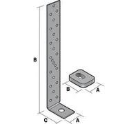 Ancrage pour montant d'ossature SIMPSON - A40xB390xC50 mm - AH39050/2-FR G