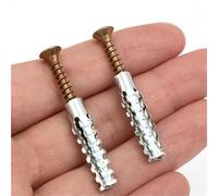 Ancrages auto-perceurs for cloisons sèches 200 ensembles d'ancrages muraux en acier dentelé avec kit de vis autotaraudeuses Bouchon tube d'expansion métal for fixations murales béton Ensemble boulons