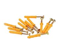 Ancrages auto-perceurs for cloisons sèches 200 jeux d'ancrages for à expansion de tube en plastique 6 mm, attaches nylon autotaraudeuses tête Phillips boulon vis(Yellow)