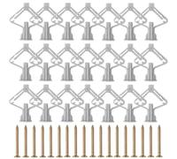 Ancrages auto-perceurs for cloisons sèches, chevilles murales, vis d'expansion for plaques de plâtre, tubes for, kit boulons d'ancrage for, matériel fixation(Gray,200PCS (100sets))